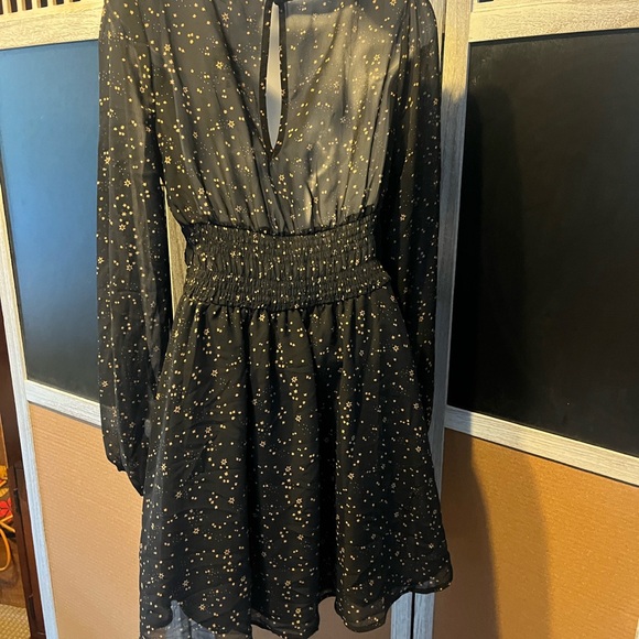 Aeropostale Black Pleated Sundress with Bishop Sleeves - Picture 3 of 6